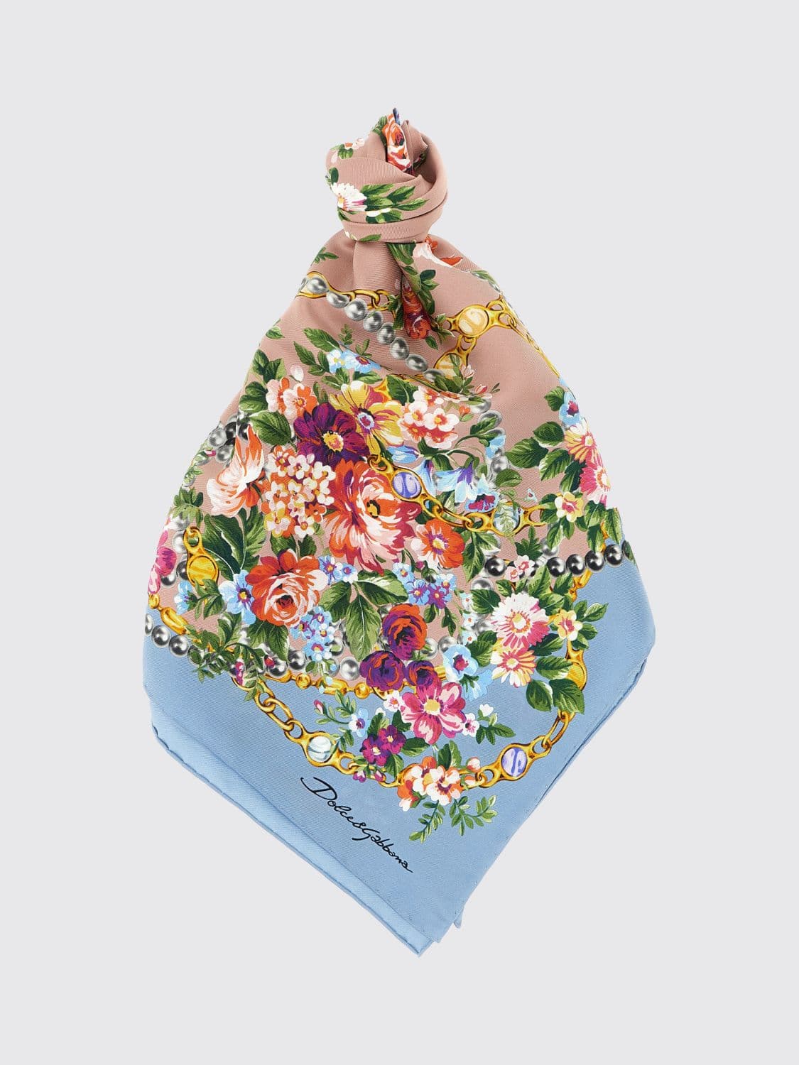 Dolce & Gabbana Silk Scarf with Floral Print · OS