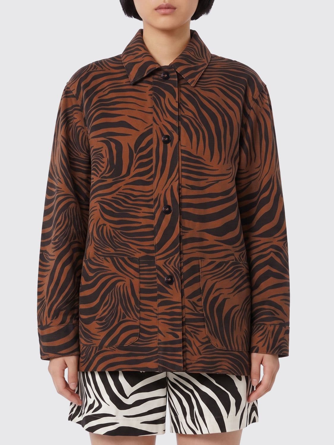 Max Mara Printed Cotton and Linen Shirt
