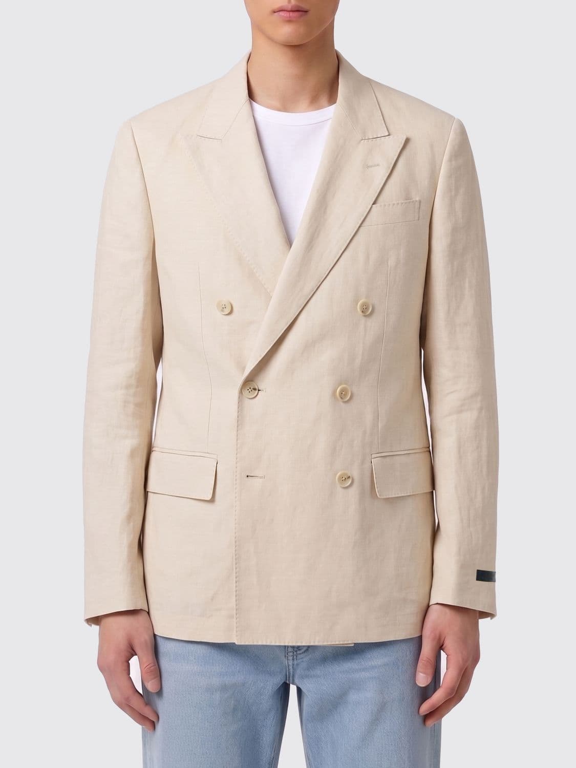 Hugo Double-Breasted Linen Blend Blazer