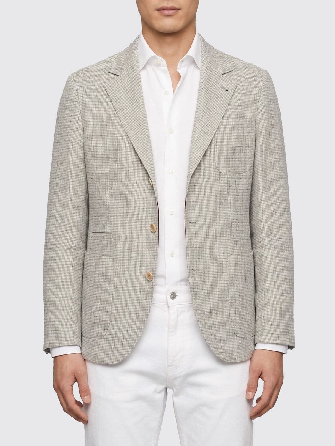 Brunello Cucinelli Linen Single-Breasted Blazer