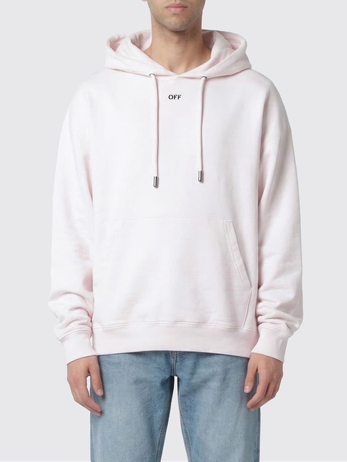 Off-White Cotton Sweatshirt with Arrow Print