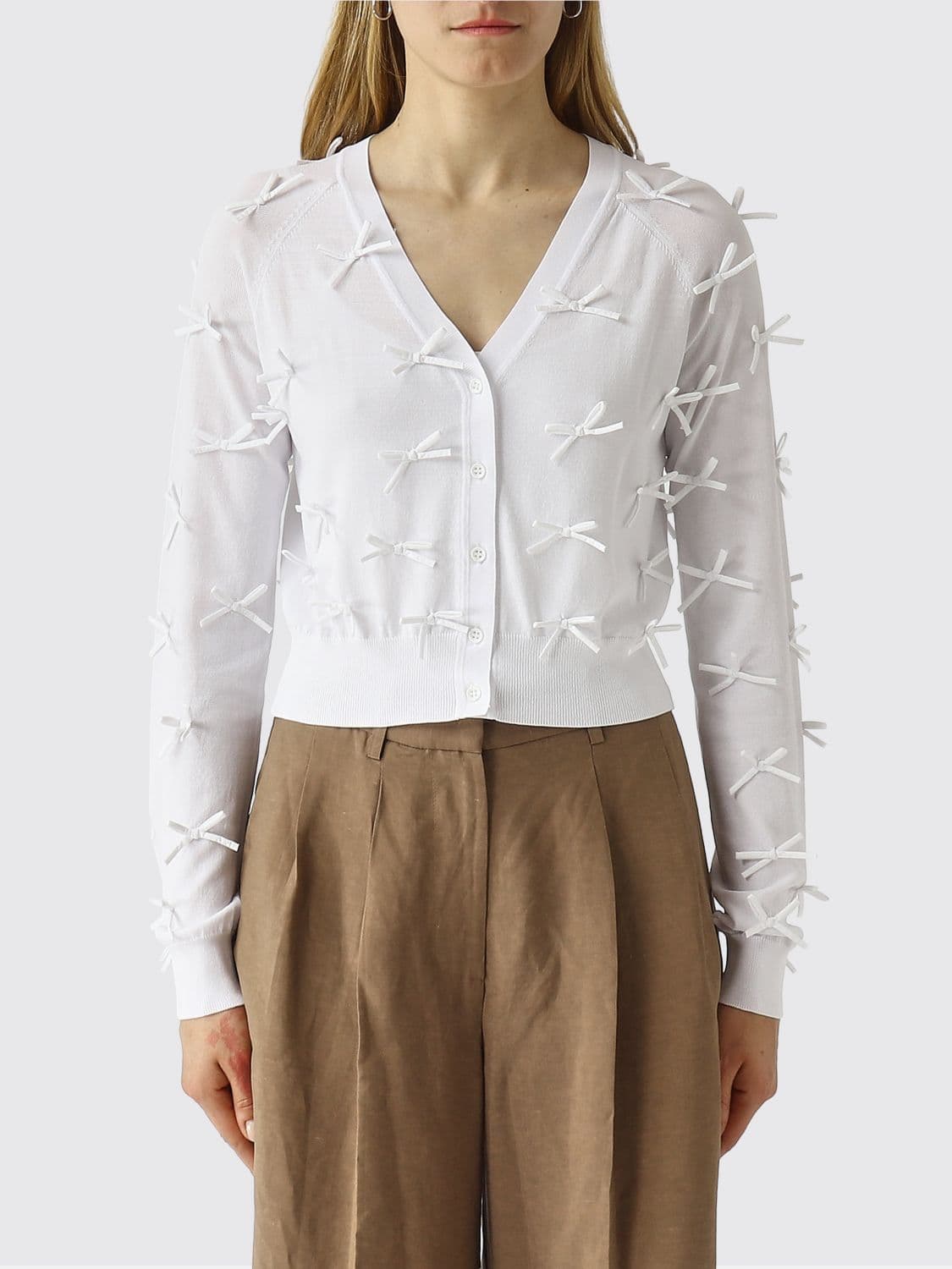 Meimeij Viscose Cardigan with Bows