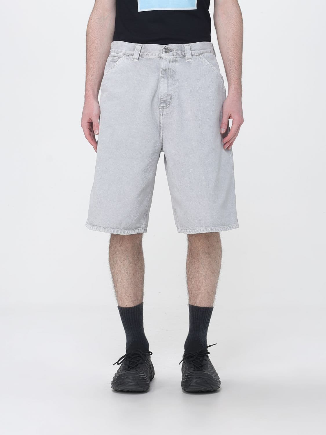Carhartt Wip Cotton Denim Cargo Bermuda Shorts