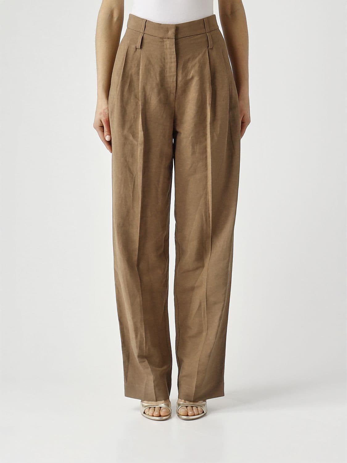 Meimeij Linen Blend Wide Leg Trousers