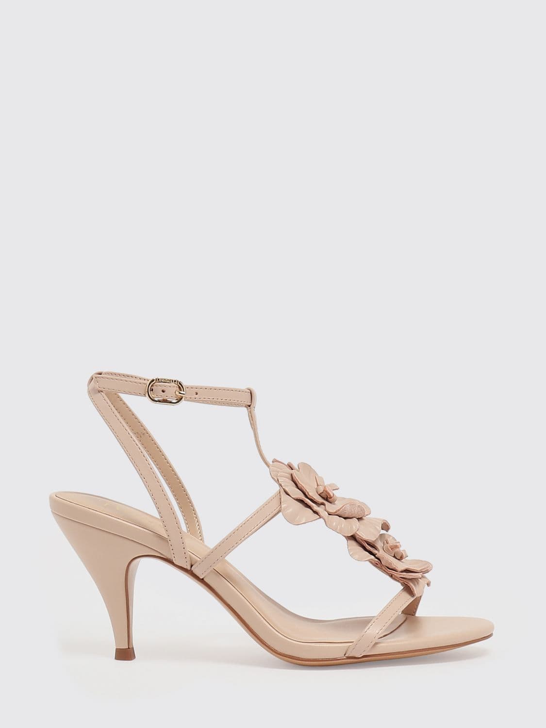 Twinset Leather Sandals with Flowers