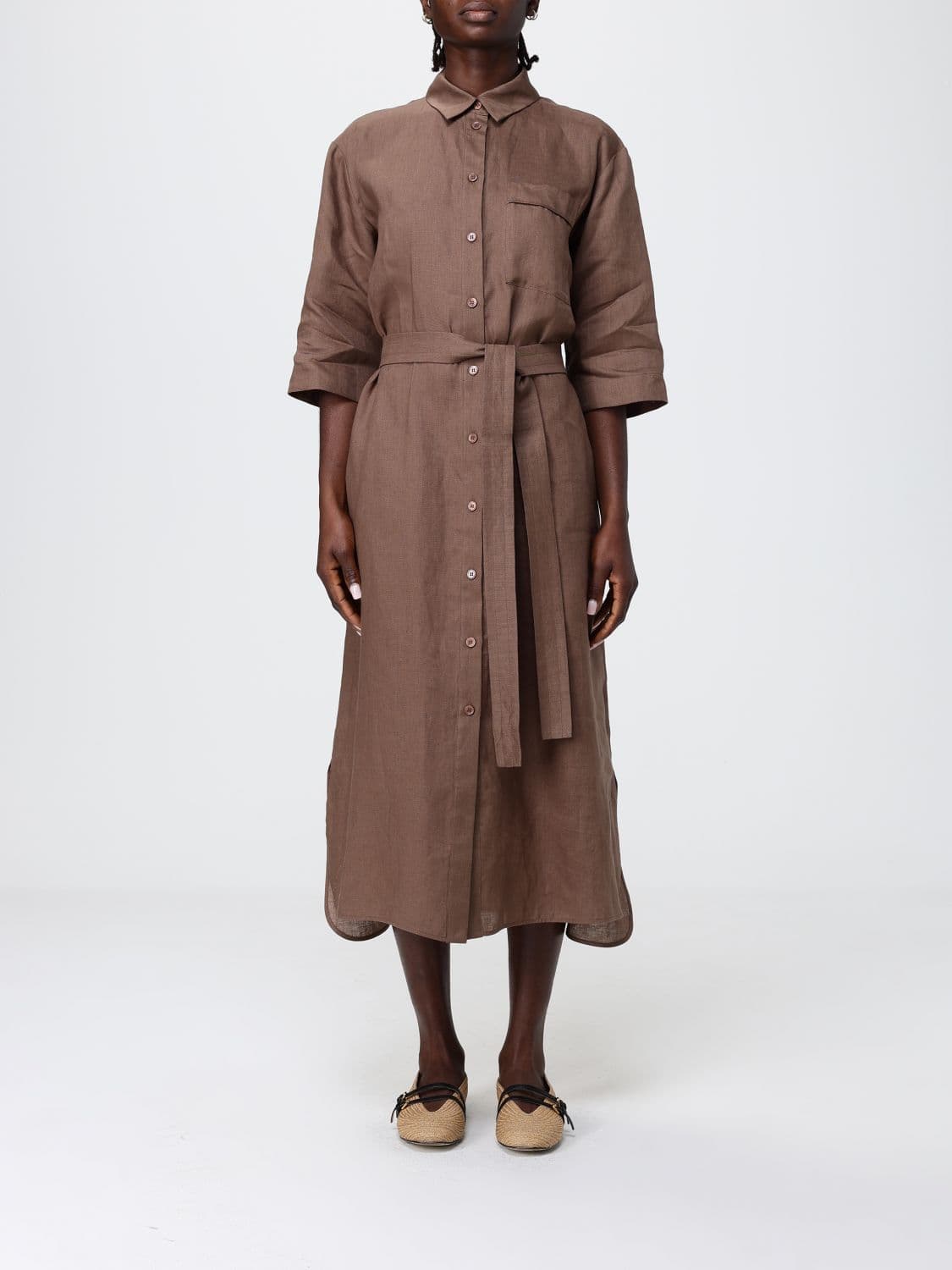 Mm Max Mara Linen Chemisier Dress