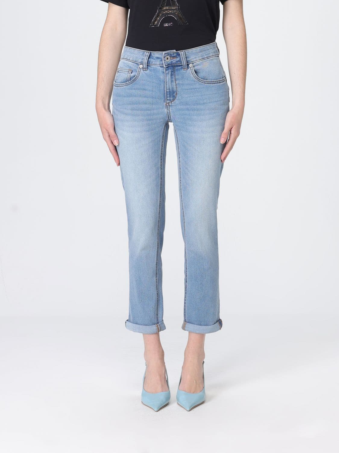 Liu Jo Cropped Fit Stretch Denim Jeans