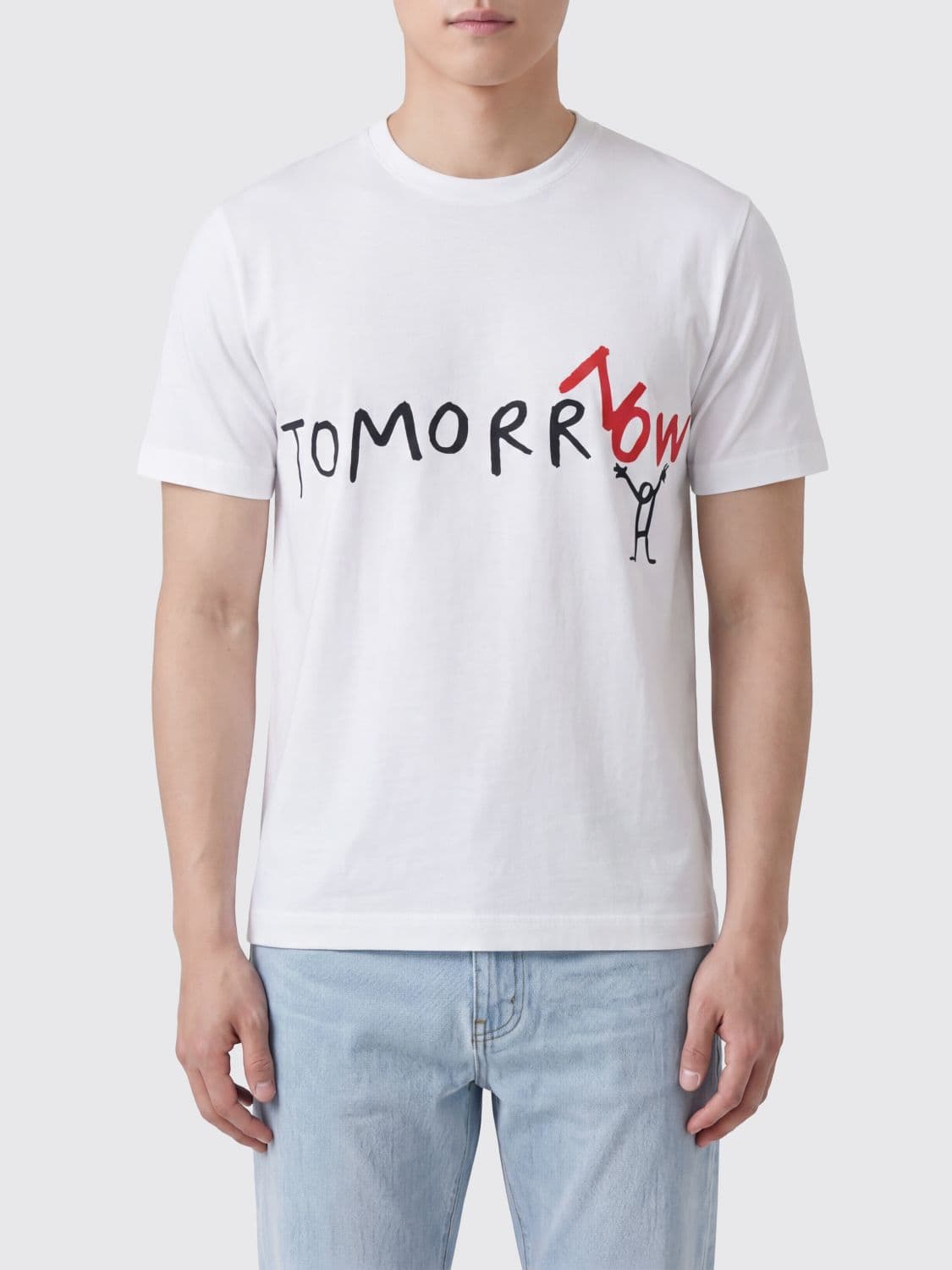 Comme Des Garçons Shirt Cotton T-Shirt with Slogan Print