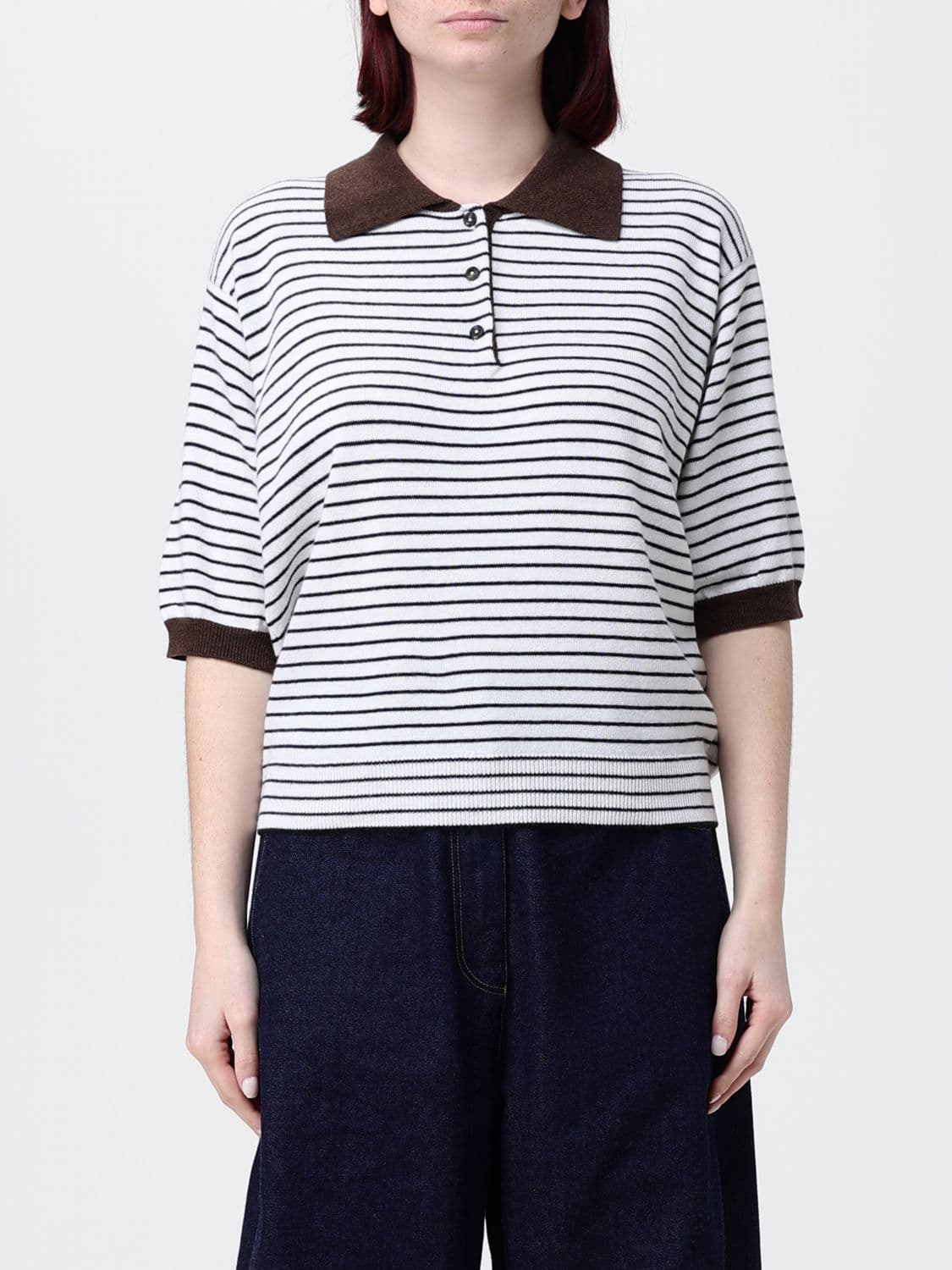 Cordera Striped Knit Polo Shirt