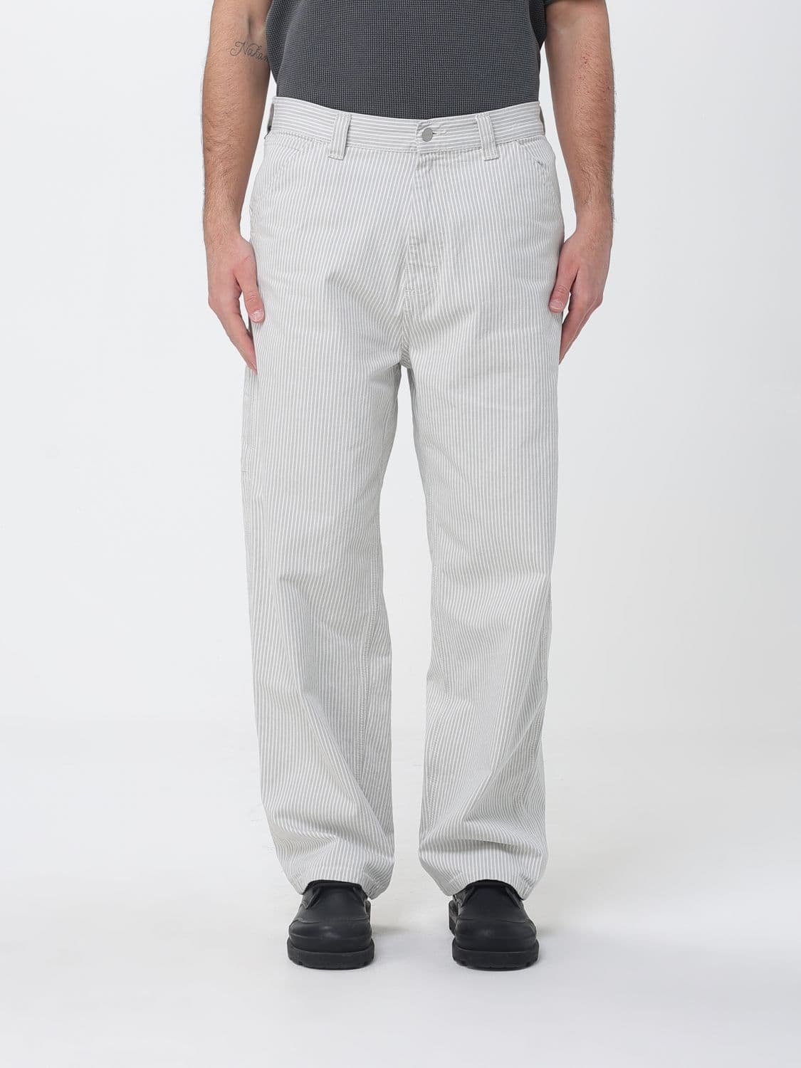 Carhartt Wip Striped Cotton Wide-Leg Trousers