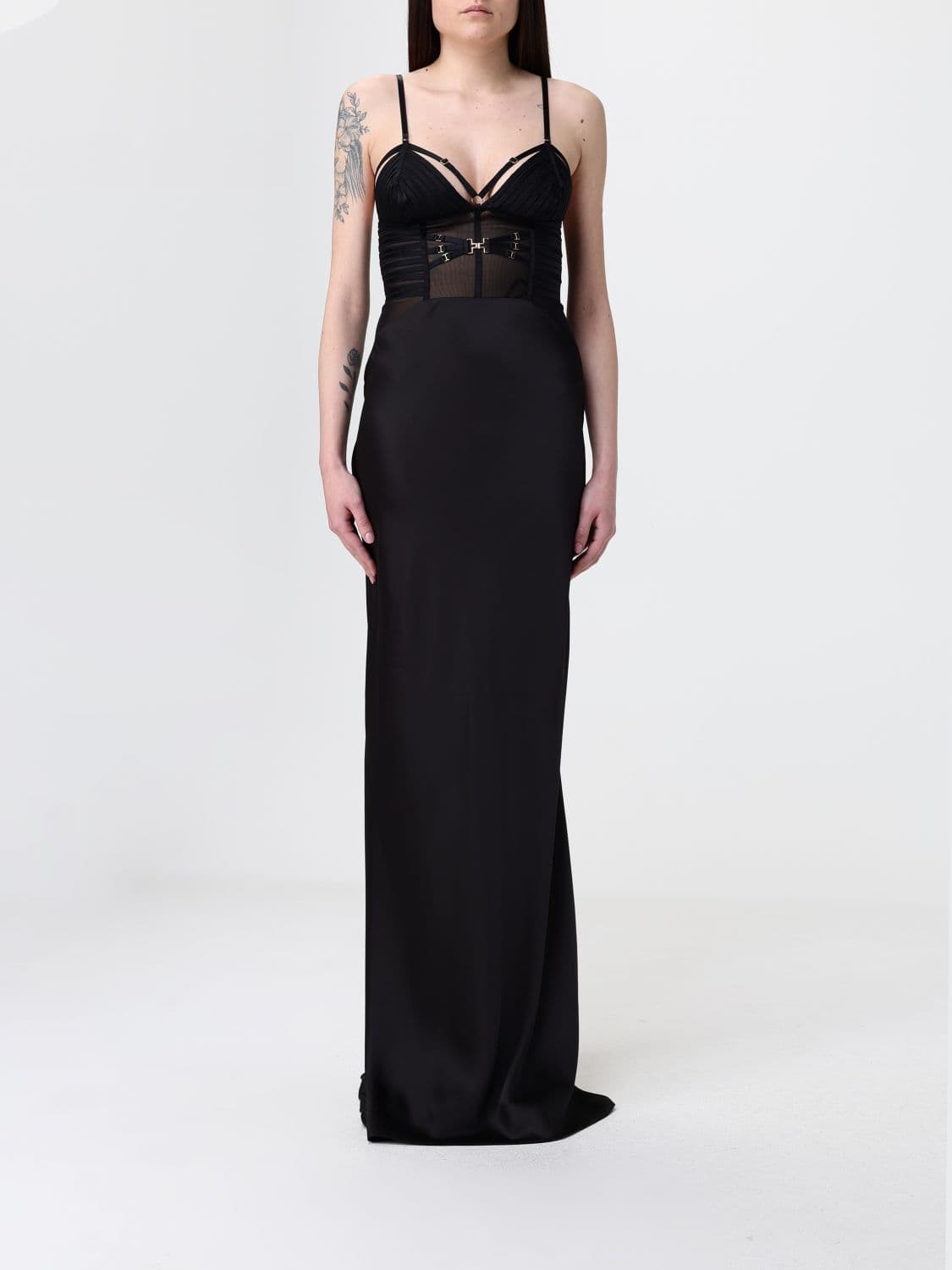 Elisabetta Franchi Corset Satin Dress