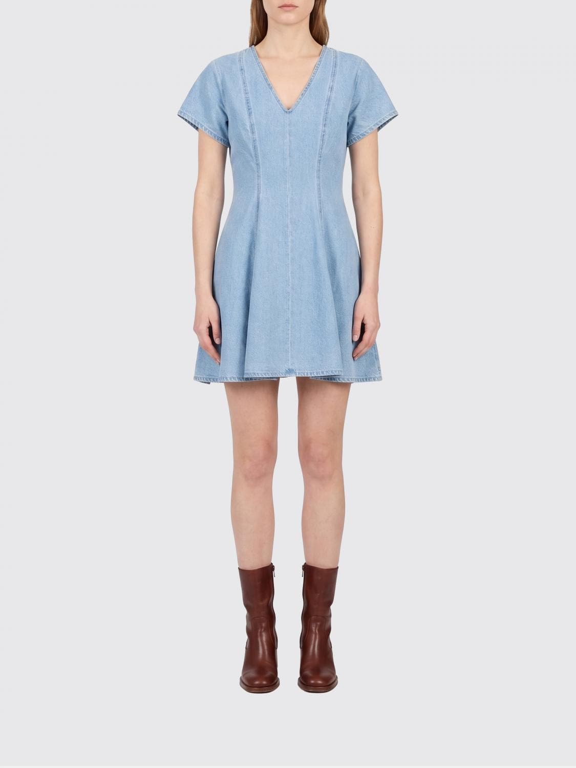 7 For All Mankind Cotton Blend Mini Dress