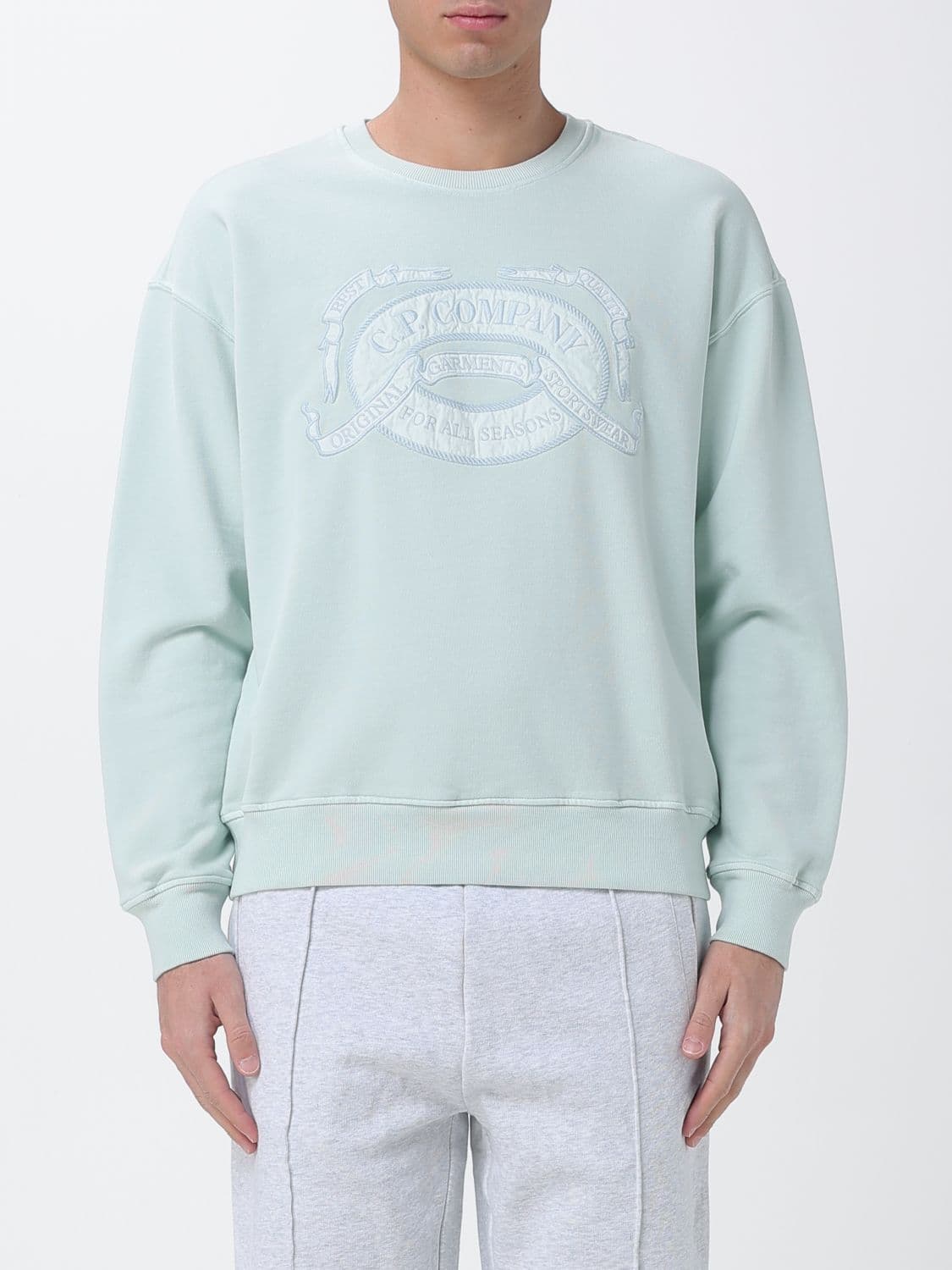 C.p. Company C. P. COMPANY Boxy Cotton Sweatshirt with Embroidered Logo