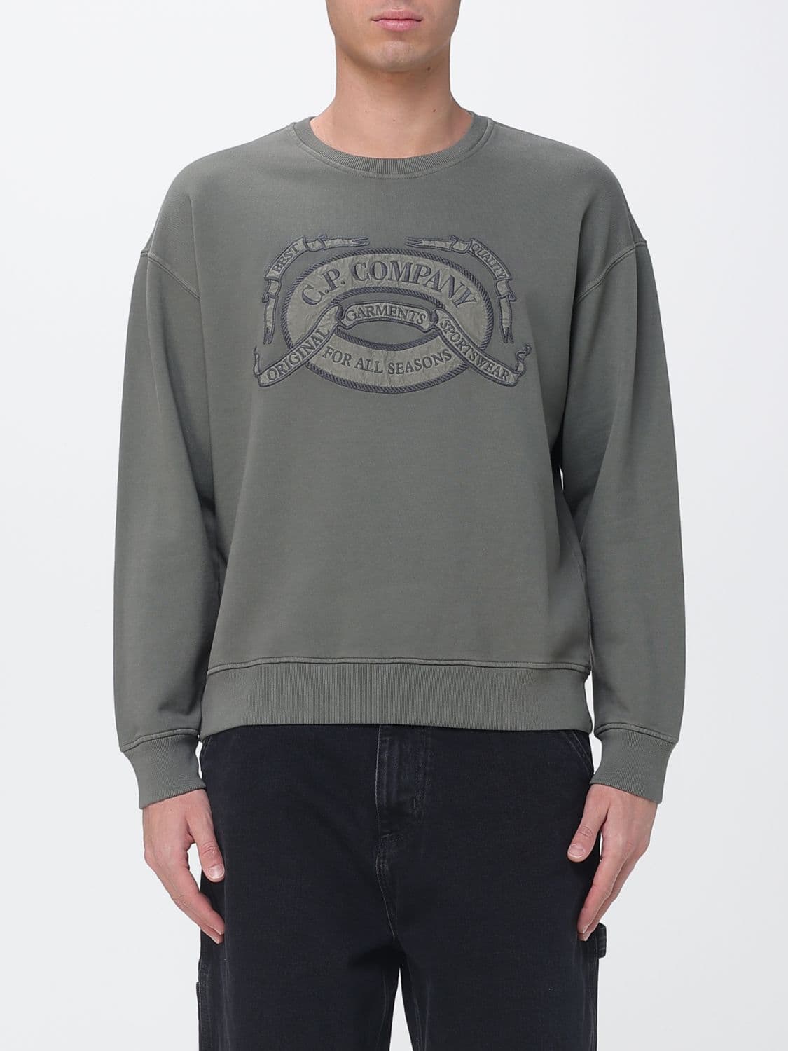 C.p. Company C. P. COMPANY Boxy Cotton Sweatshirt with Embroidered Logo
