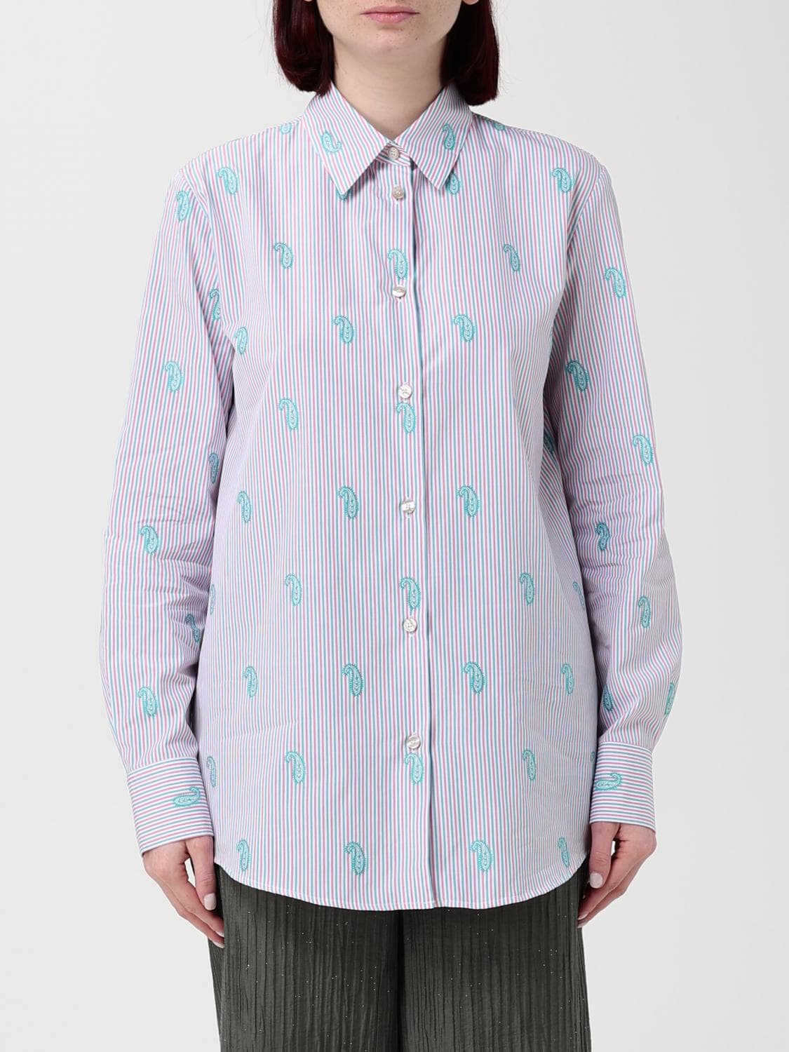 Etro Casual Silk Shirt with Striped Paisley Print · 44
