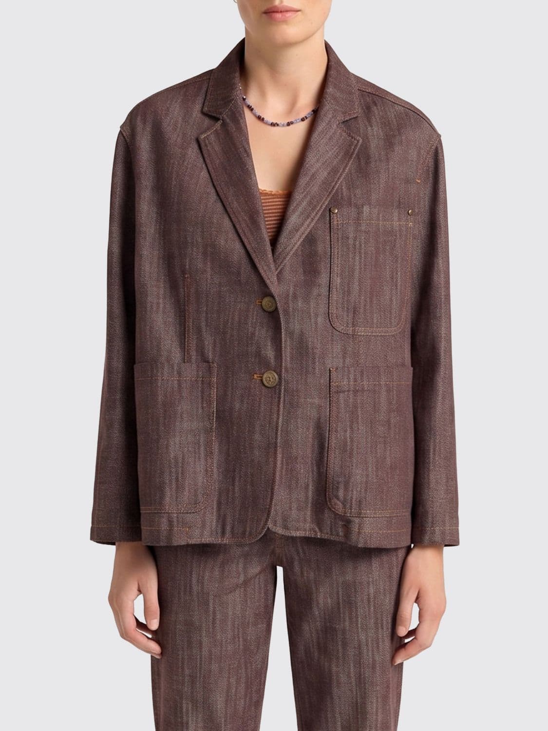 Momonì Single-Breasted Cotton Blazer