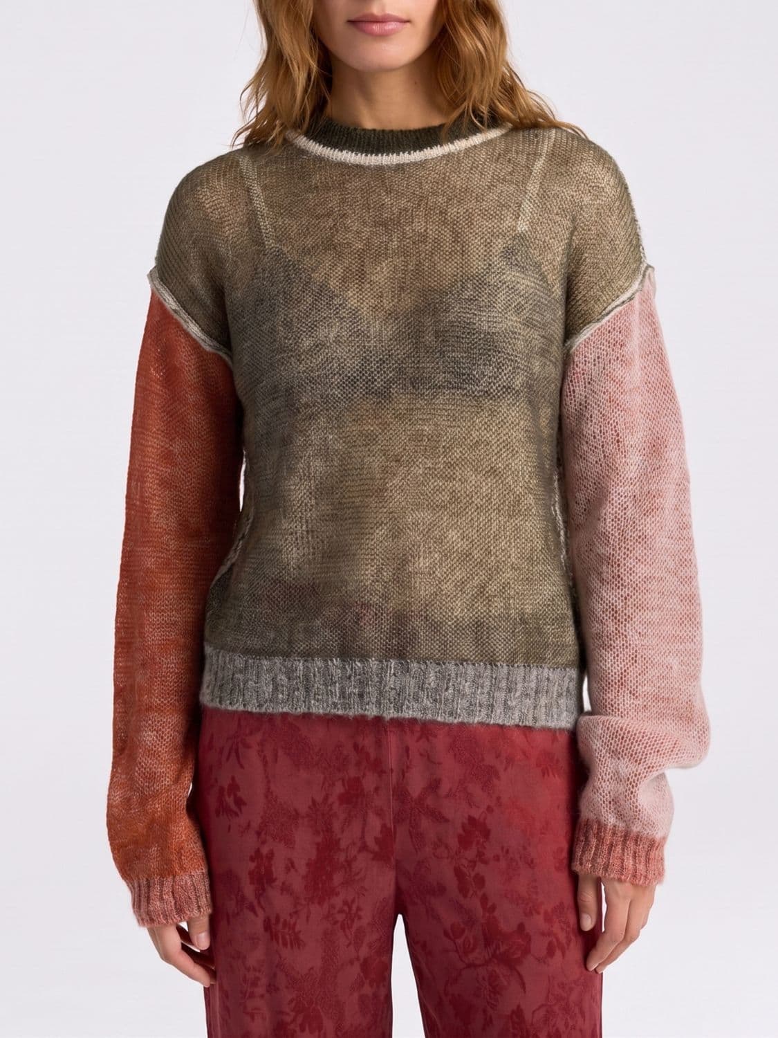 Momonì Color-Block Mohair Wool Pullover