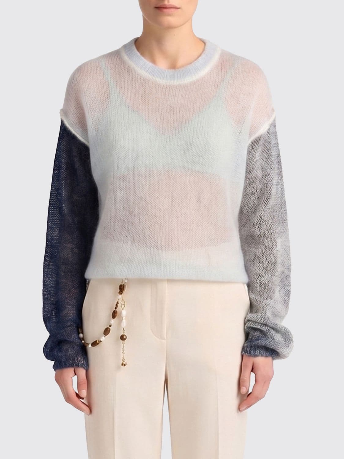 Momonì Color-Block Mohair Wool Pullover