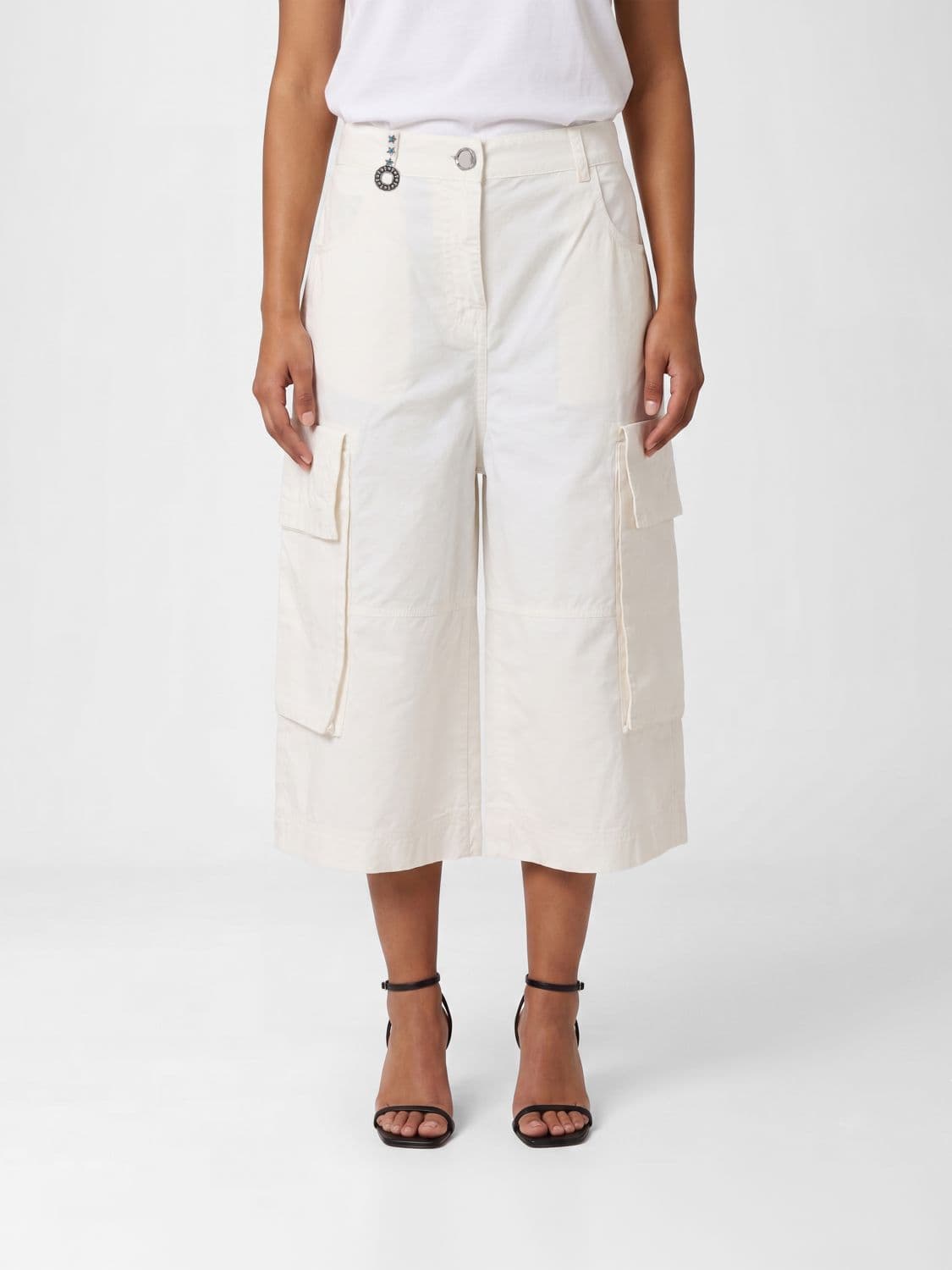 Pinko Cotton Gabardine Cargo Shorts