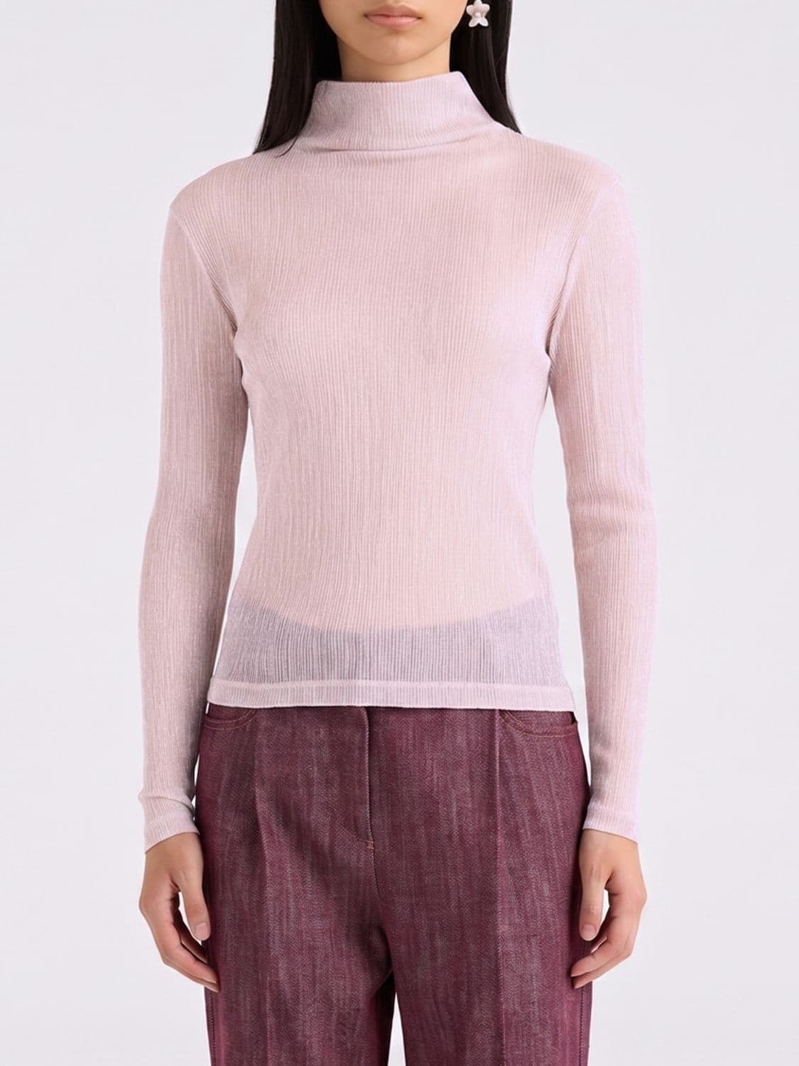 Momonì Polyester Turtleneck Top