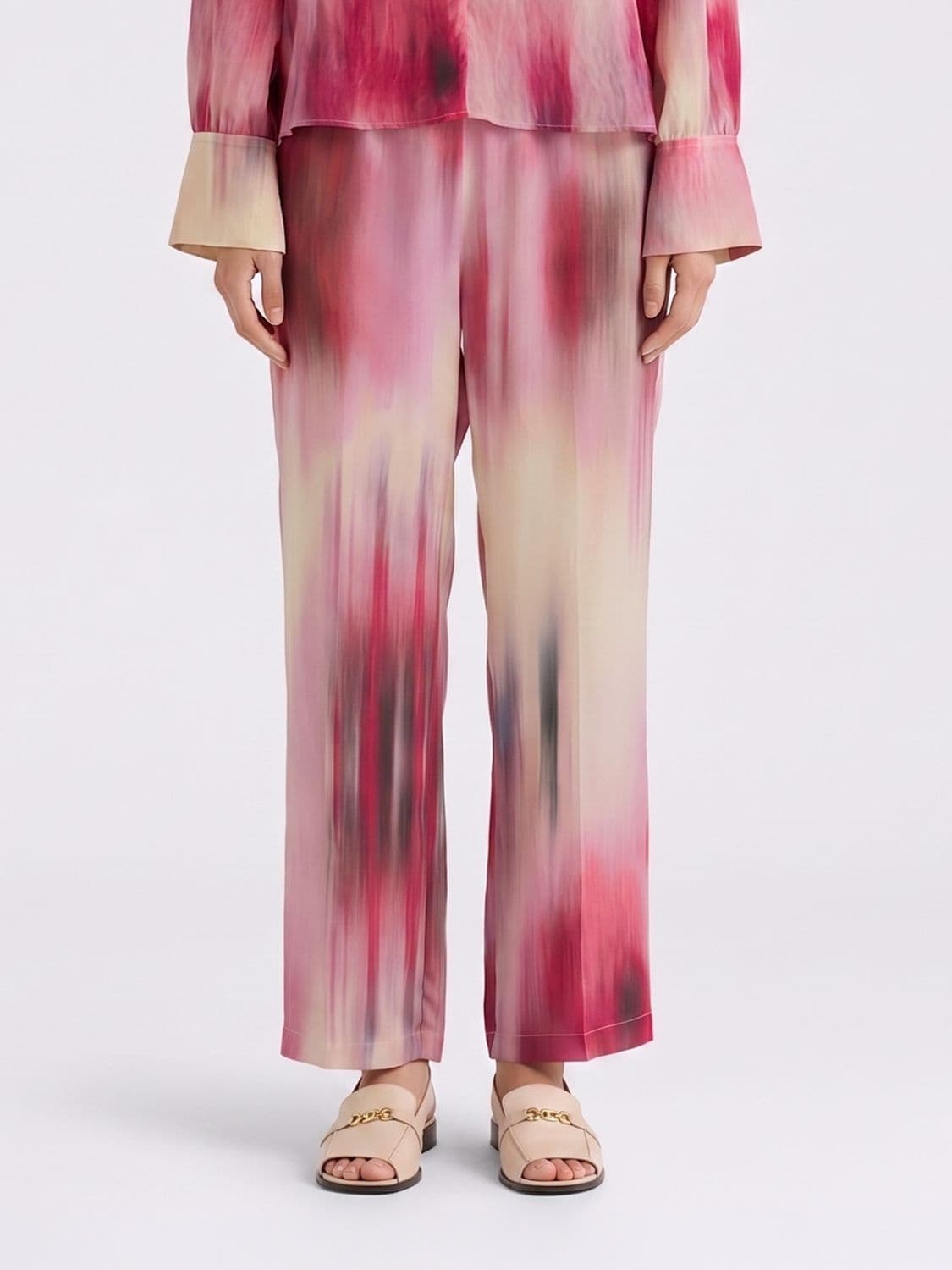Momonì Printed Viscose Palazzo Trousers