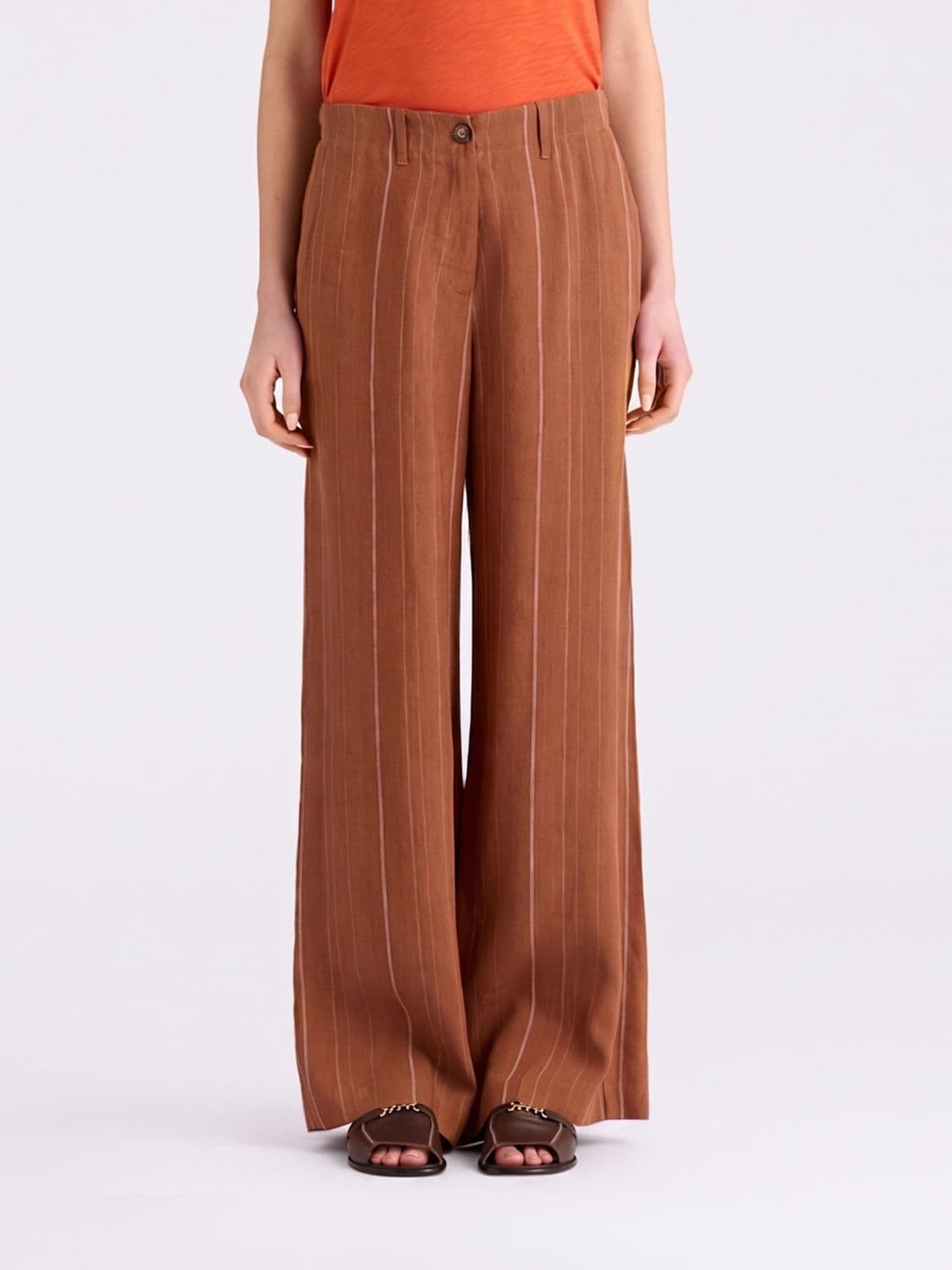 Momonì Linen Blend Palazzo Trousers