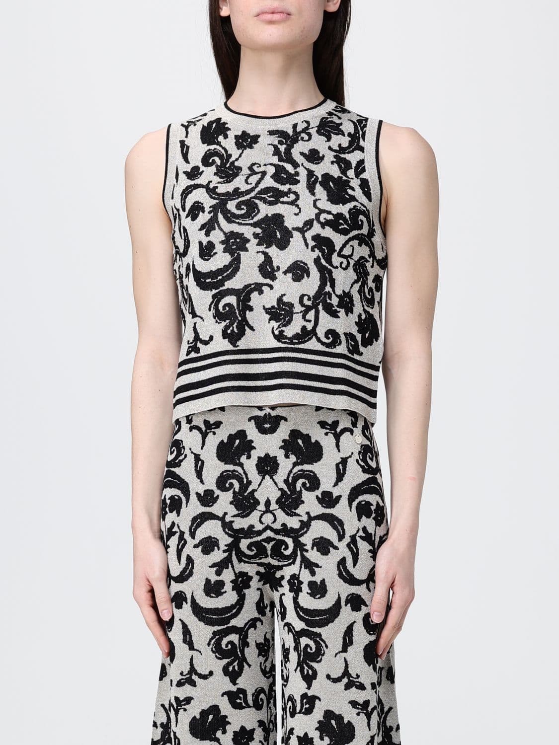 Liu Jo Sleeveless Knit Top with Liberty Motif by