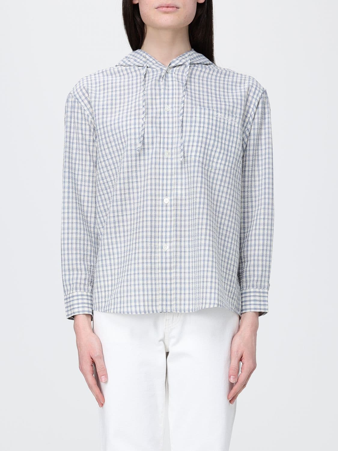 Dunst Checked Cotton Hooded Shirt by