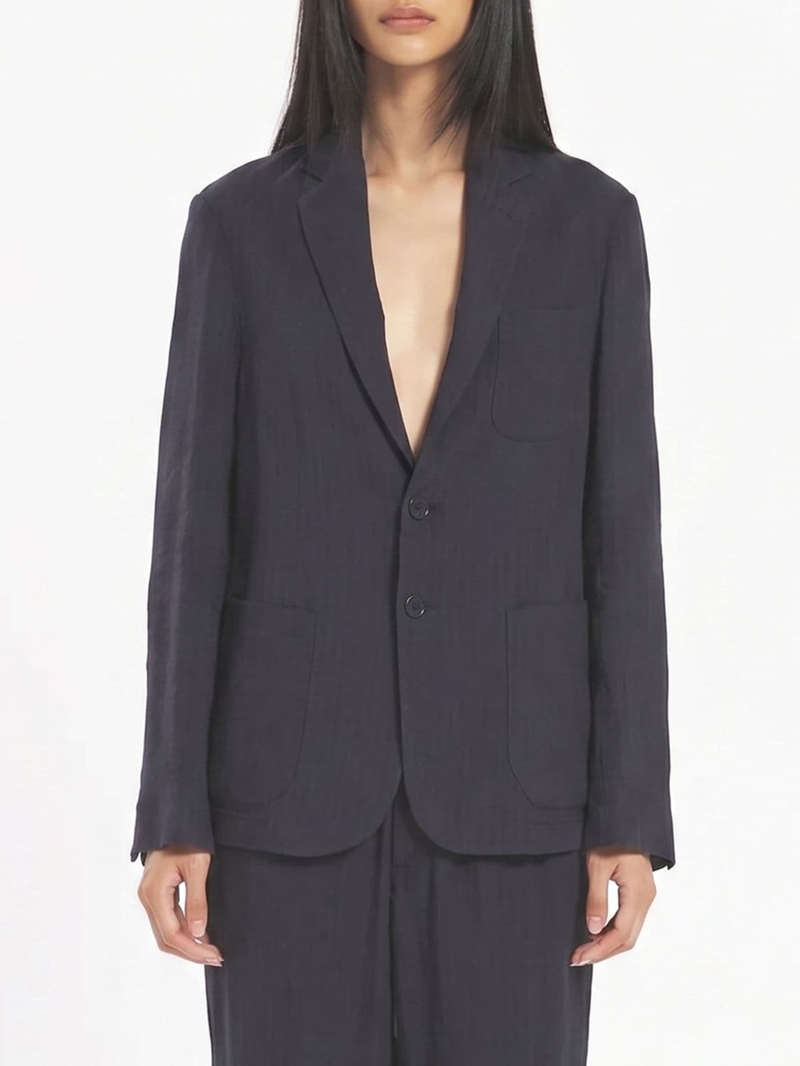 Barena Single-Breasted Linen Blend Blazer