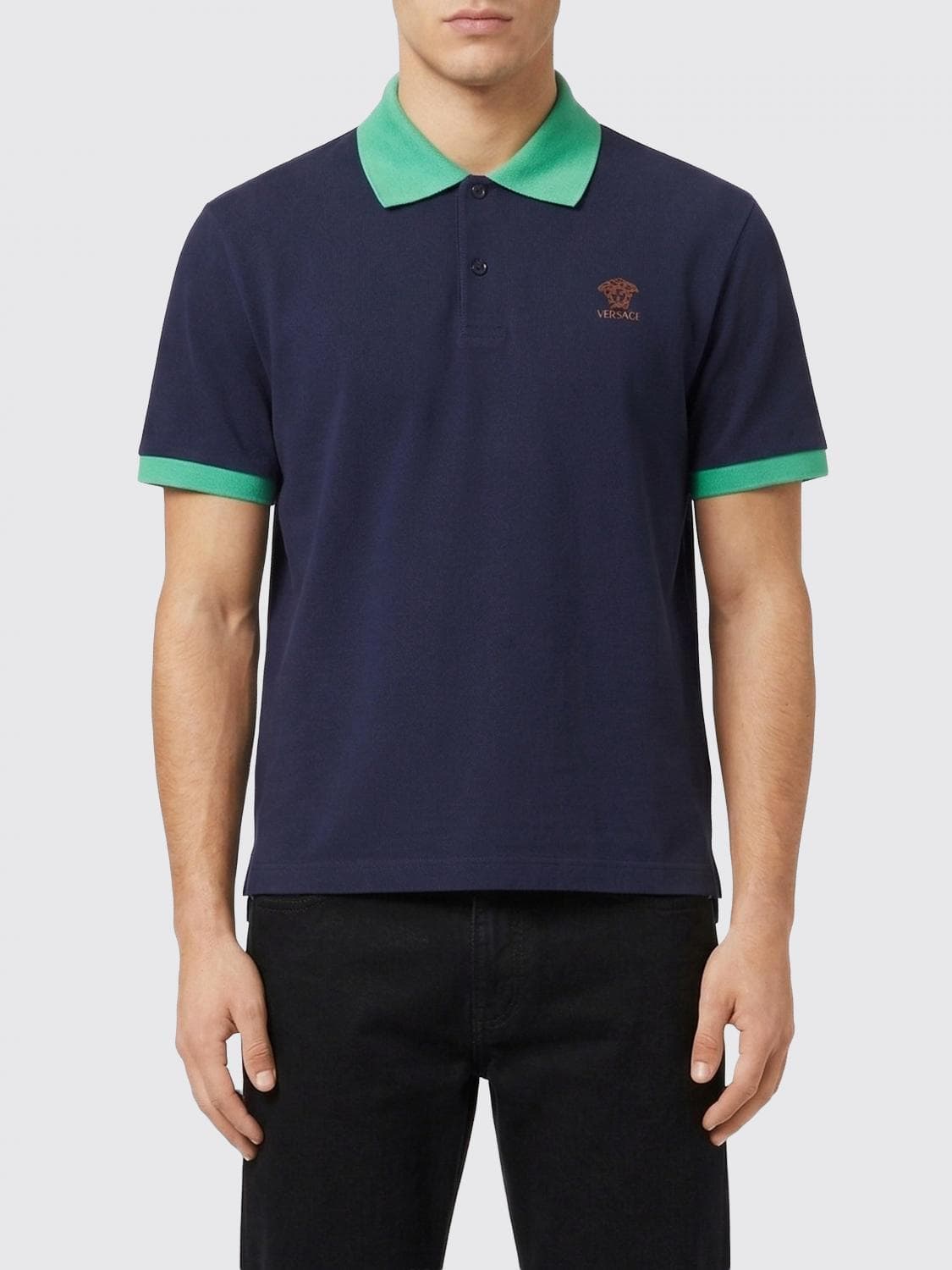 Versace Medusa Logo Cotton Polo Shirt