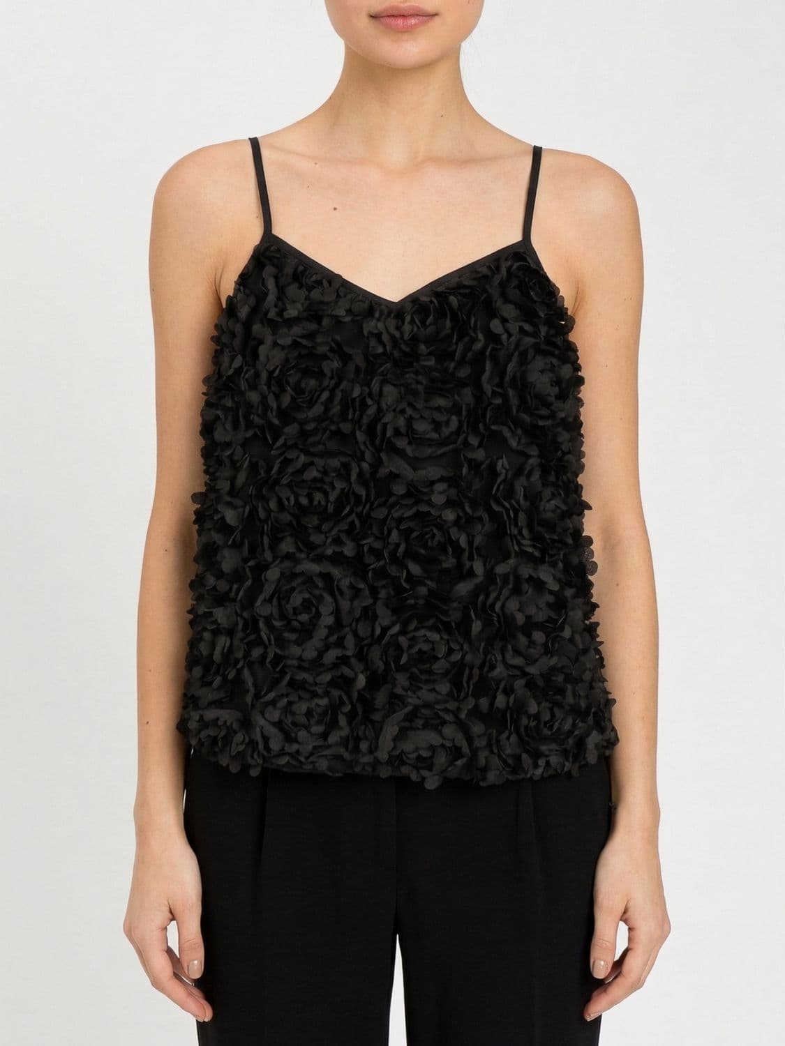 Actitude Twinset Crepe Top with Applied Flowers · L
