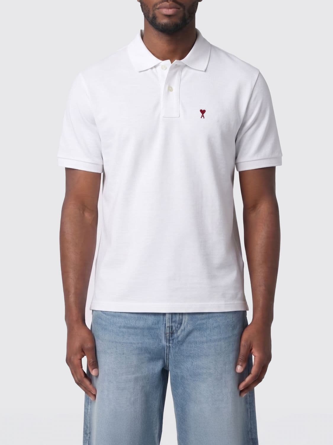 Ami Paris Logo Cotton Polo Shirt