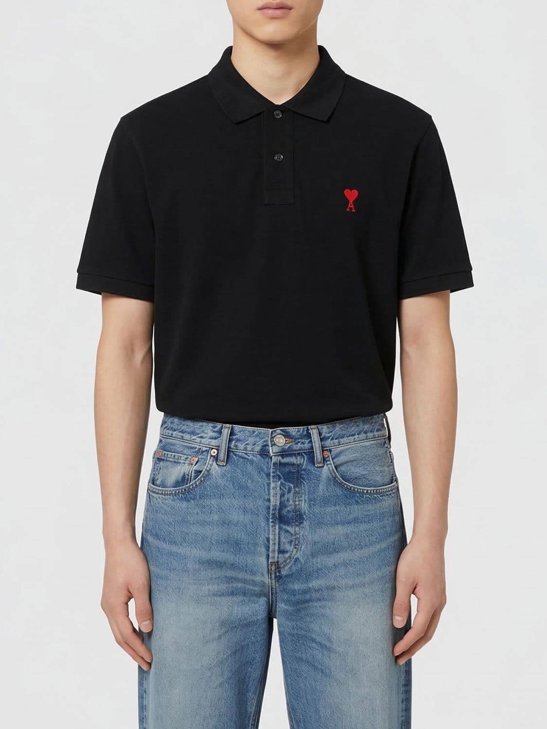 Ami Paris Logo Cotton Polo Shirt