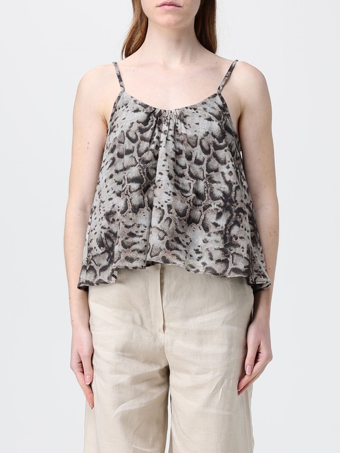 Pinko Viscose Top with Snake Print