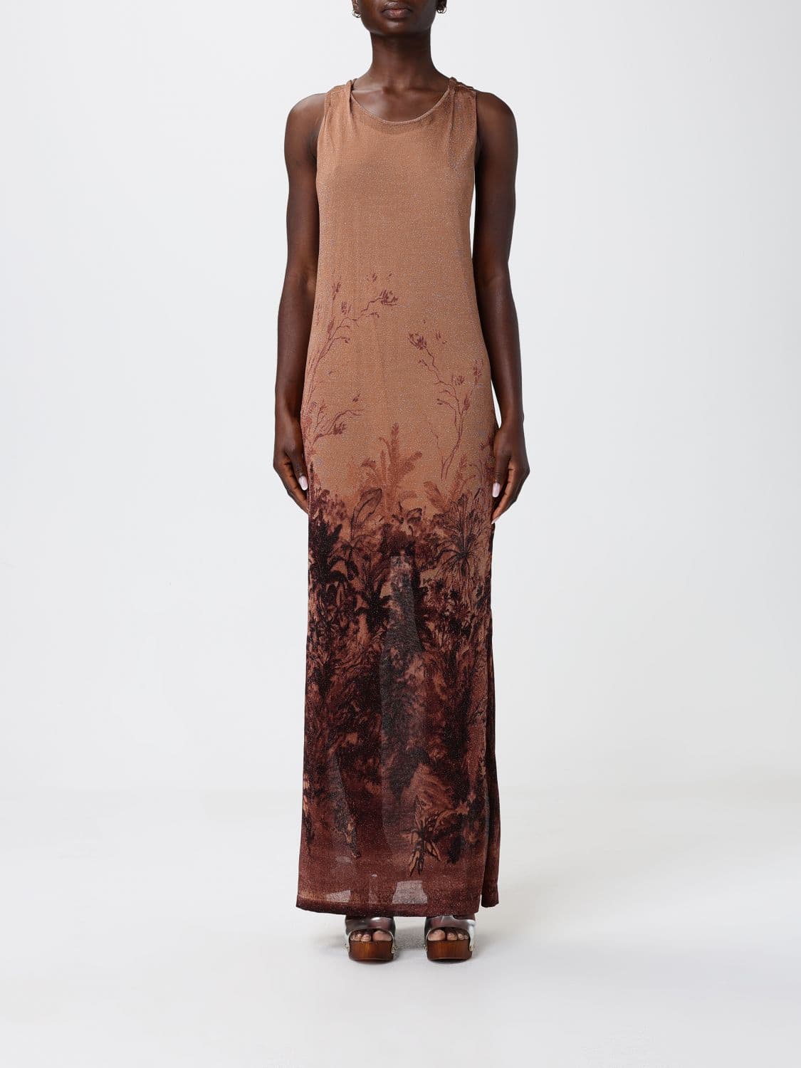 Liu Jo Viscose Long Dress With Floral Print