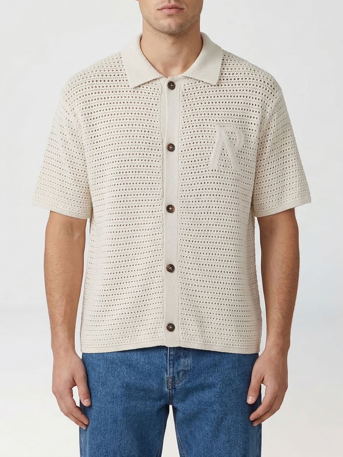 Represent Cotton Blend Knit Polo Shirt · M