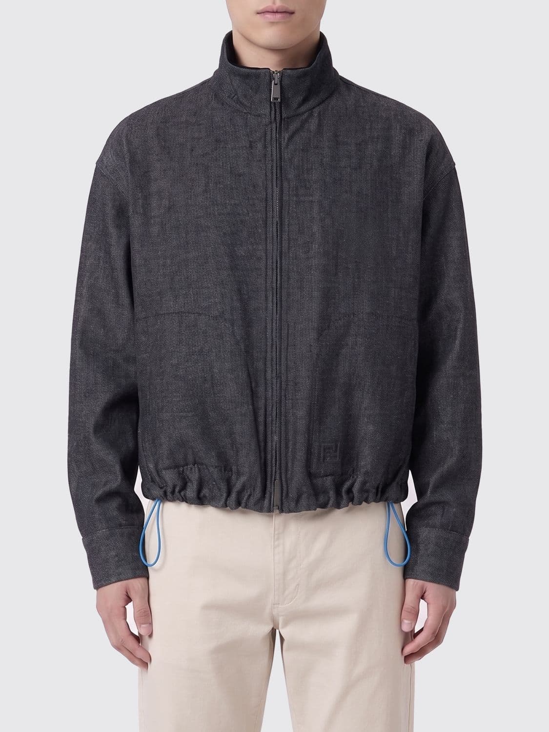 Fendi Linen Cotton and Silk Bomber Jacket
