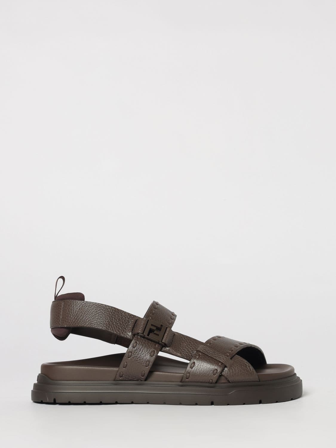 Fendi Selleria Hammered Leather Sandal