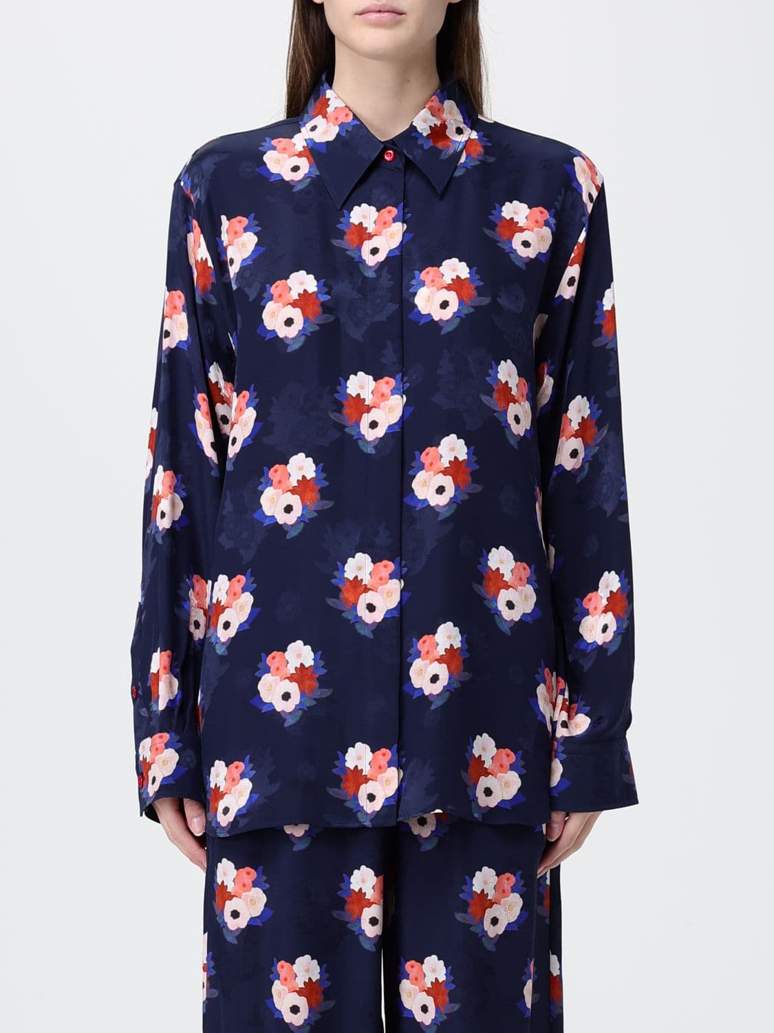 Fendi Silk Shirt with Floral Print