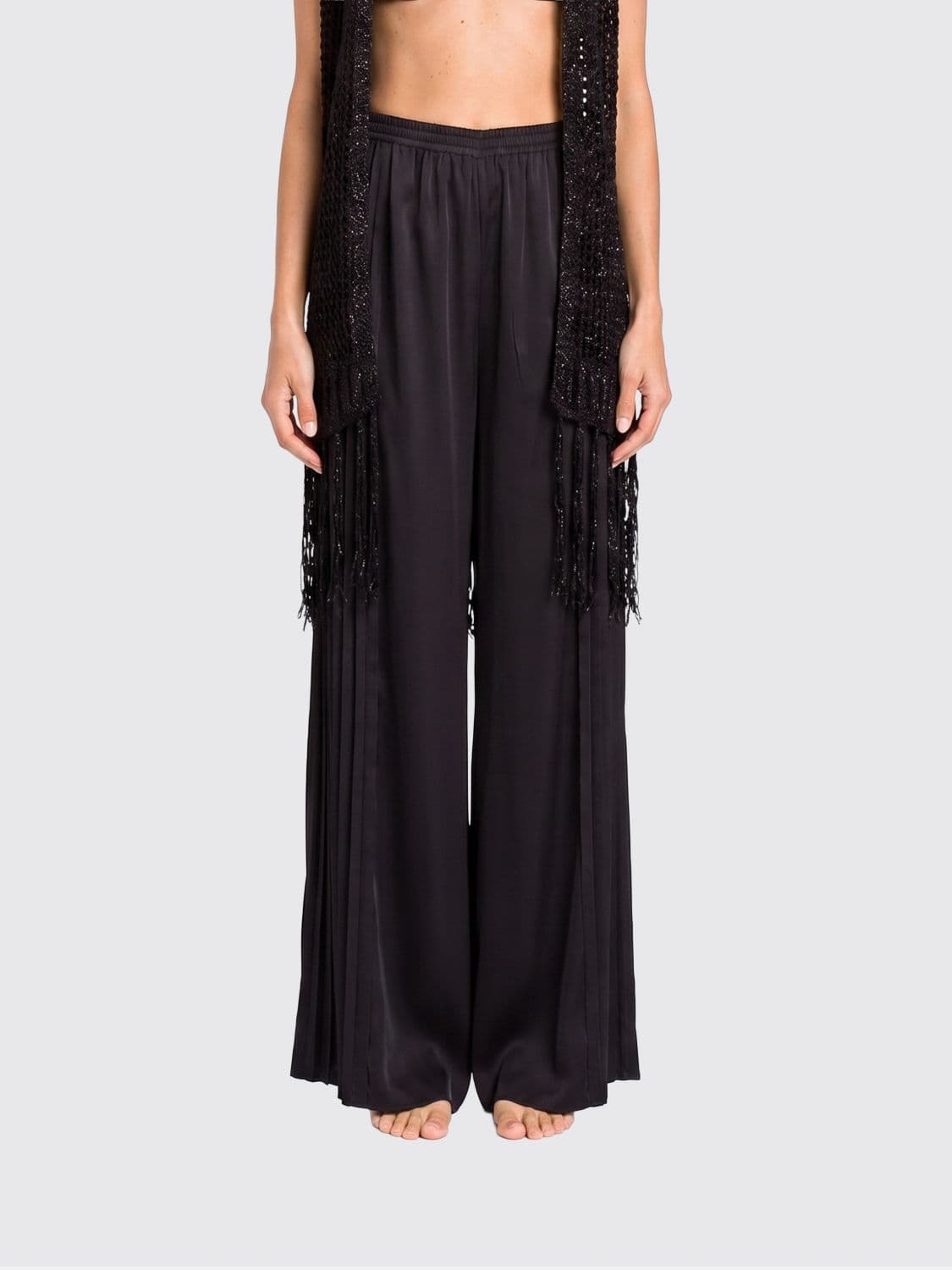 Twinset U & b Pleated Crêpe Palazzo Trousers