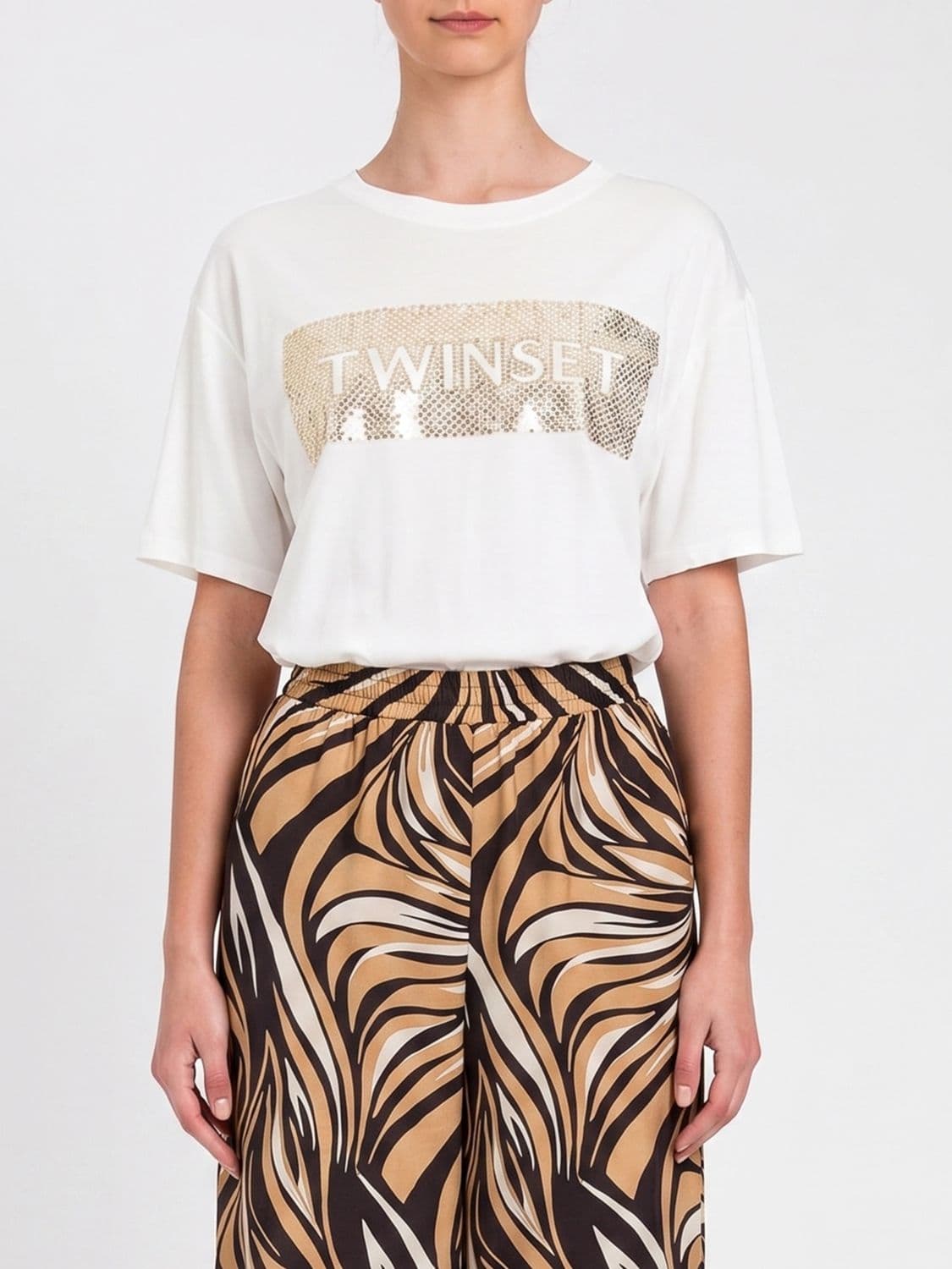 Twinset U & b Viscose T-shirt with Sequins