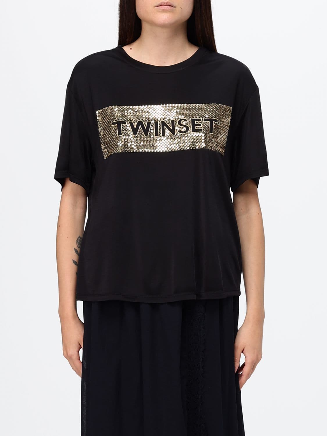 Twinset U & b Viscose T-shirt with Sequins
