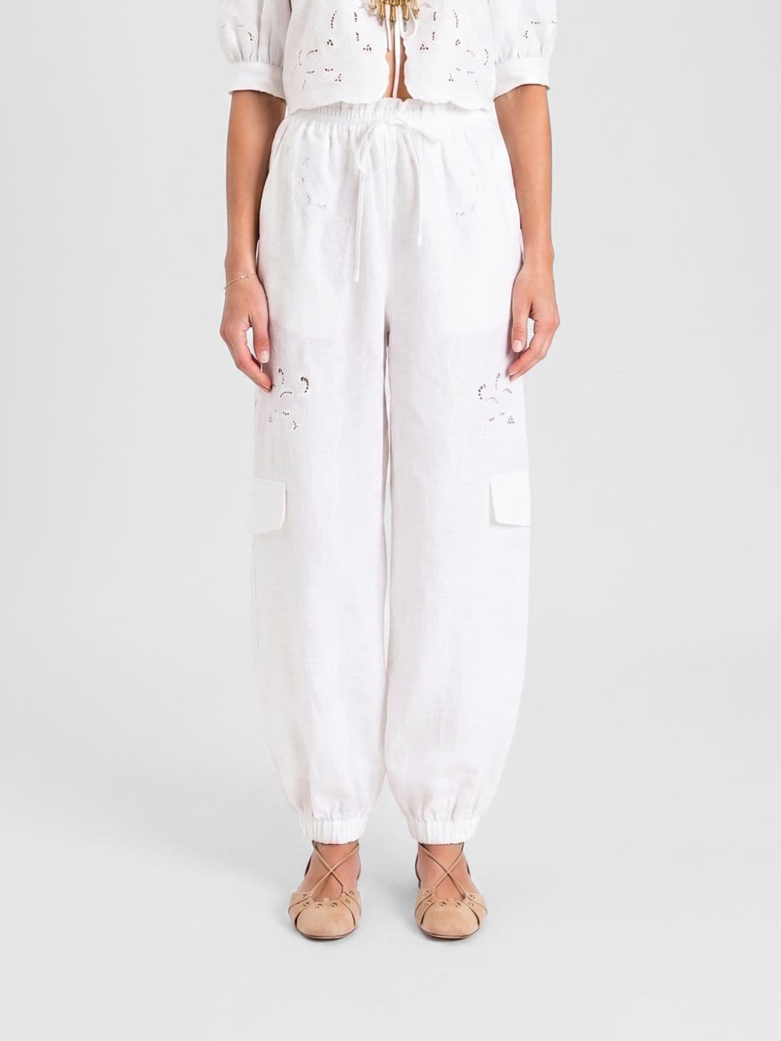 Twinset Linen Cargo Trousers