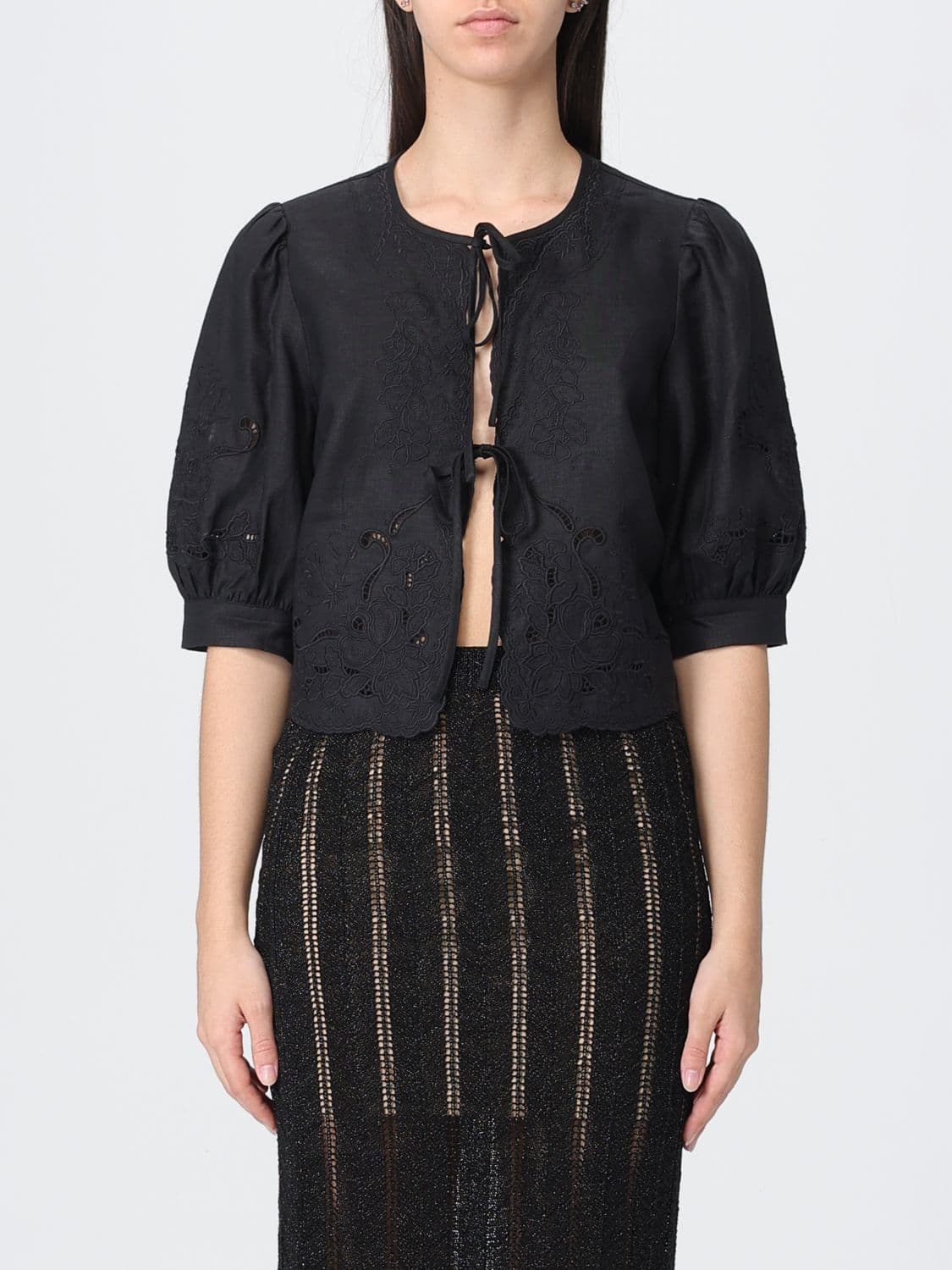 Twinset Embroidered Linen Top
