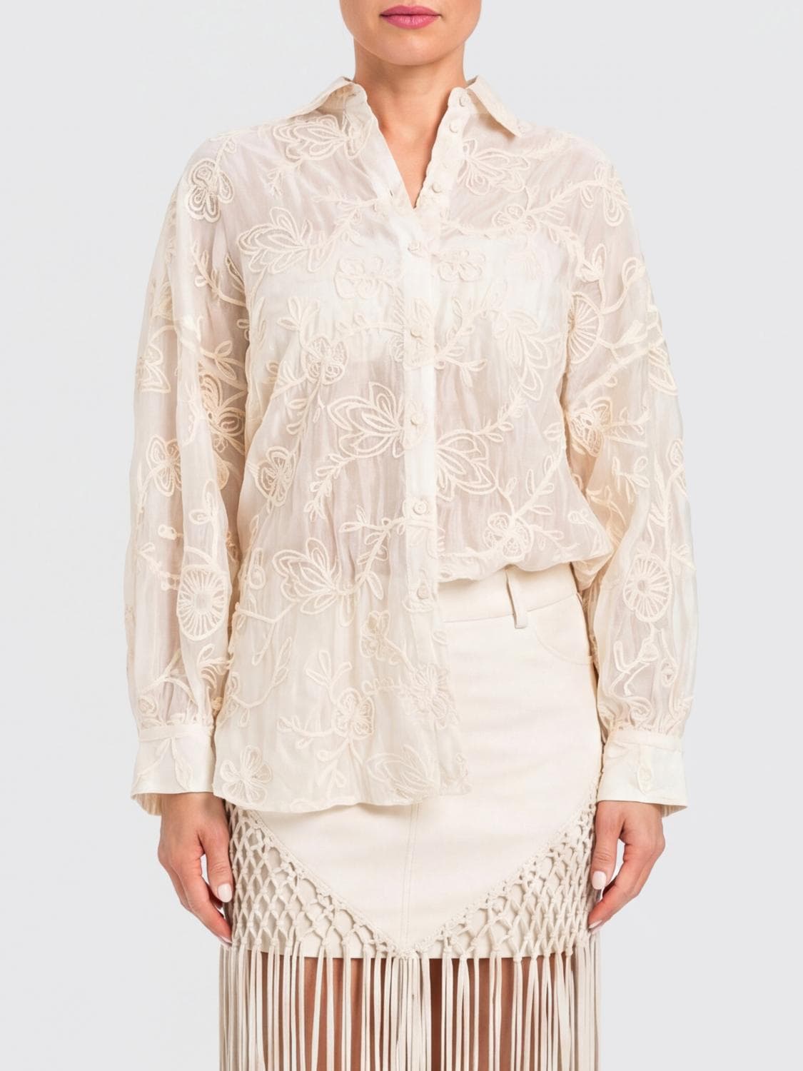 Twinset U & b Embroidered Muslin Shirt