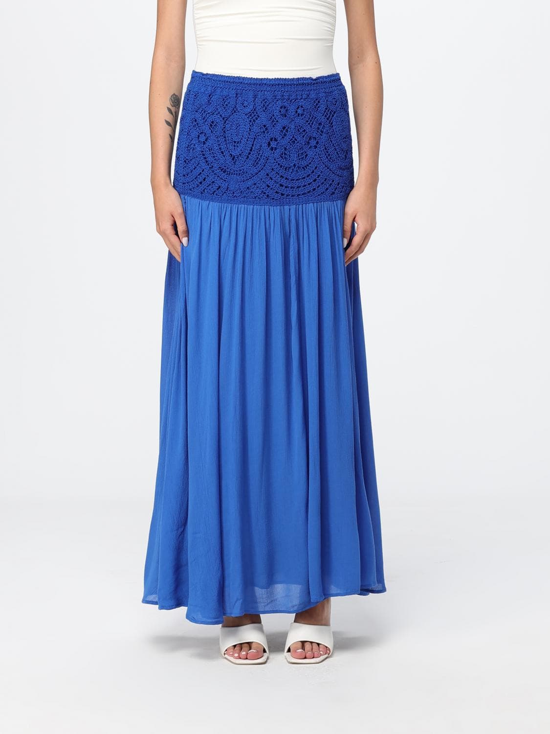 Twinset U & b Viscose and Macramé Skirt