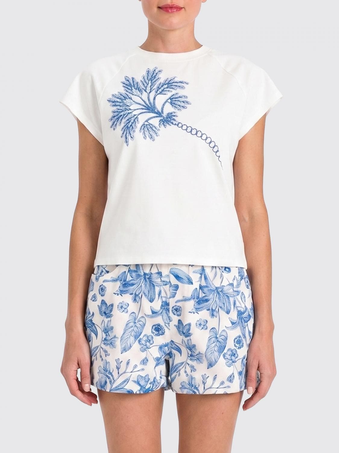 Twinset U & b Cotton T-shirt with Embroidery
