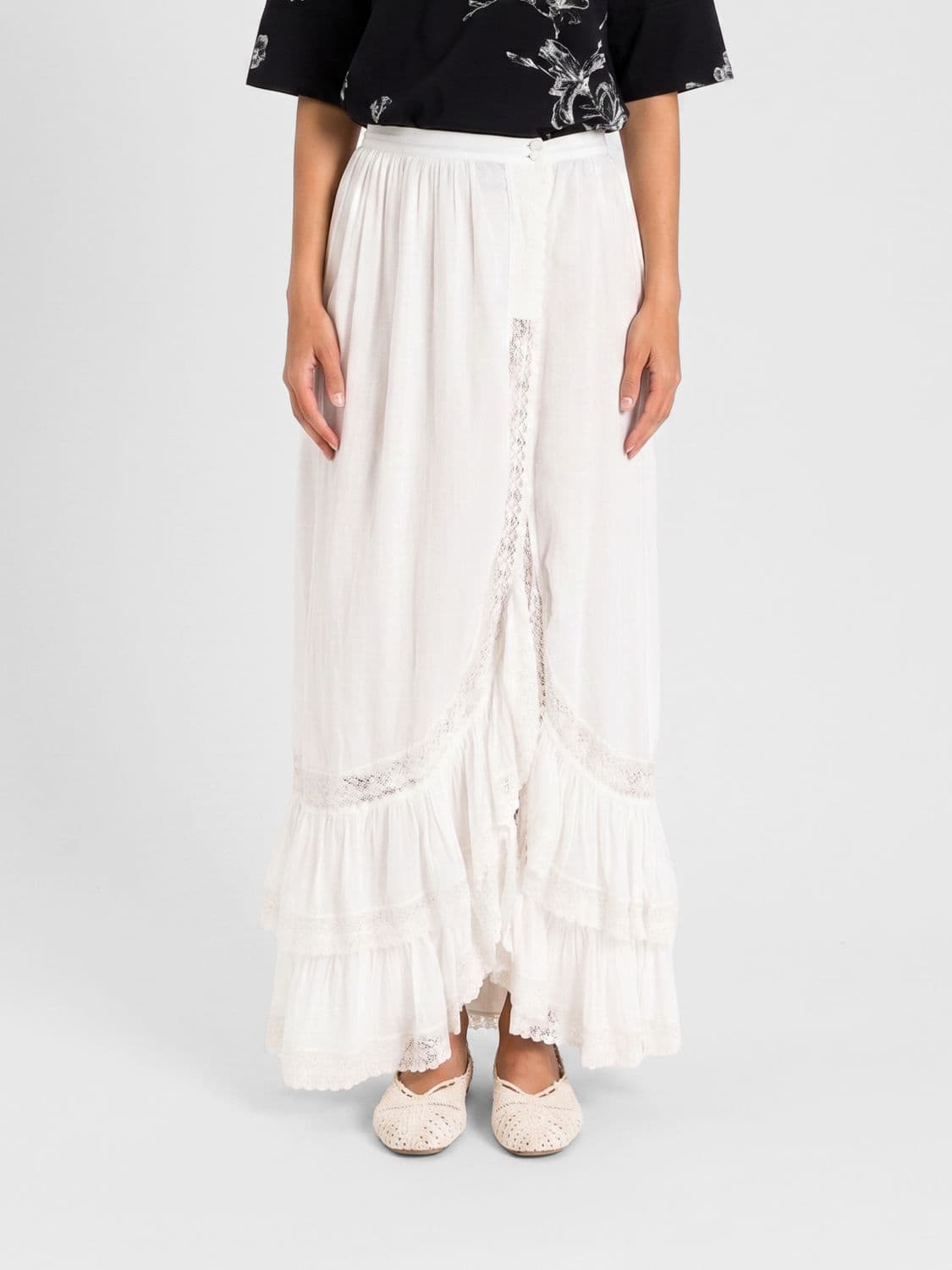 Twinset U & b Cotton Skirt with Ruffles