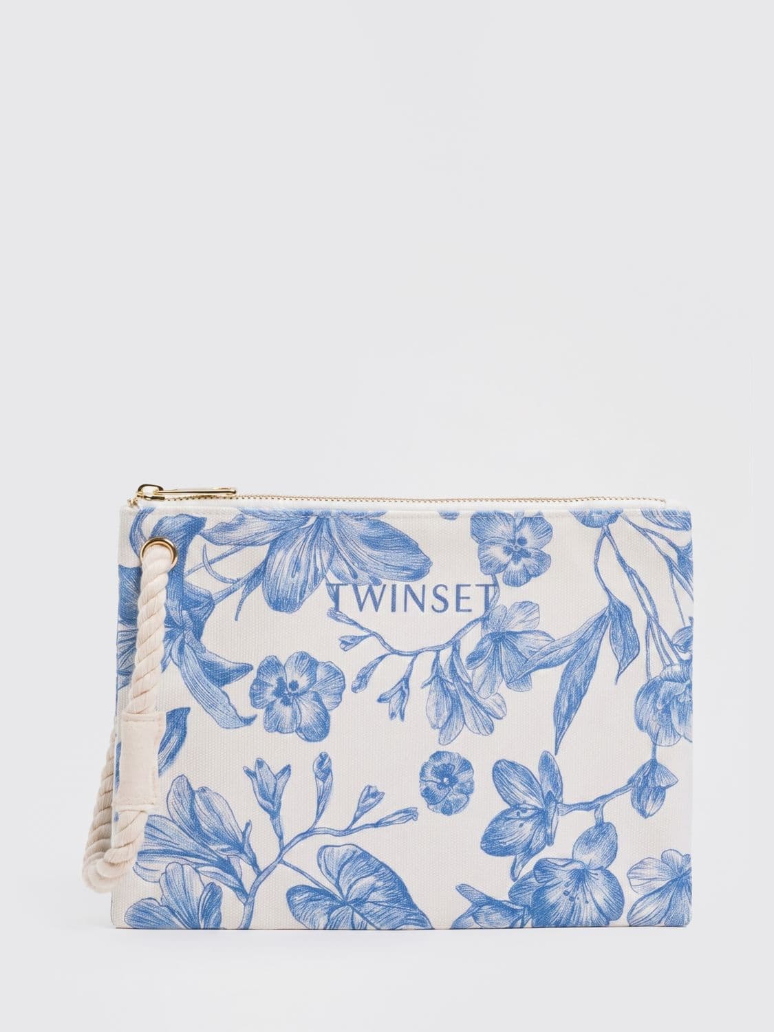 Twinset U & b Cotton Canvas Pouch with Floral Print · OS