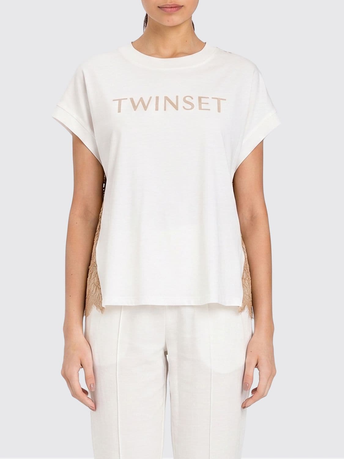 Twinset U & b T-shirt with Lace Panel